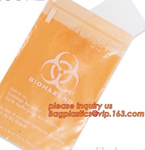 сумки образца Biohazard 3-wall, сумки перехода образца лаборатории, сумка образца 2 карманов, bagplastics, bagease, pac
