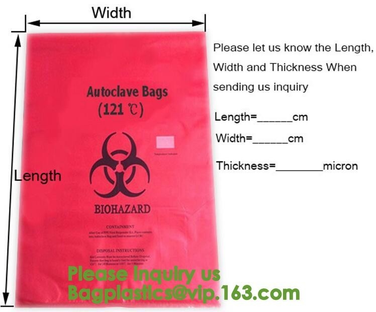Сумка 240x160mm опасности Aerohazard биологическая, красные медицинские сумки уничтожения отбросов | США Био-чистые, Biohazard кладут - Biohazard в мешки Dis