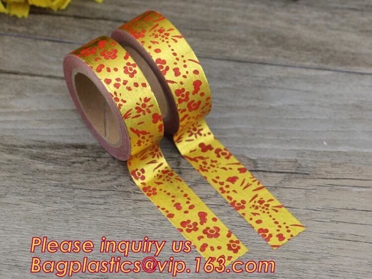 таможня ленты фольги напечатала декоративную ленту фольги washi, сортировала ленту для маскировки Washi рождества дизайнов, логотип напечатанное сусальное золото