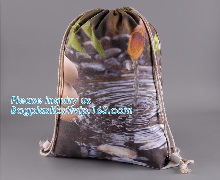 Дружественная к Эко многоразовая сумка Drawstring холста хлопка сумки Drawstring естественная дружественная к Эко экономическая, сумки ботинка хлопка пыли