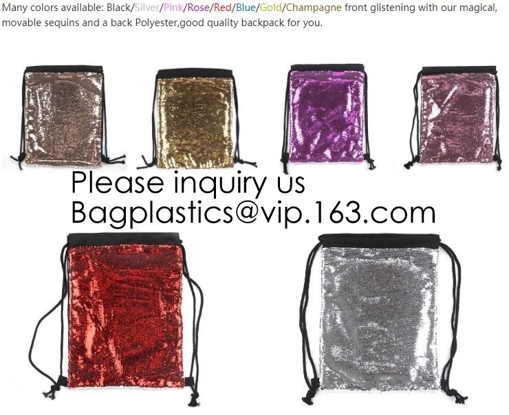 Сумка рюкзака Drawstring Sequin Bling сублимации моды волшебная, плечо Reversib сумки Sequin сальто русалки яркого блеска на открытом воздухе