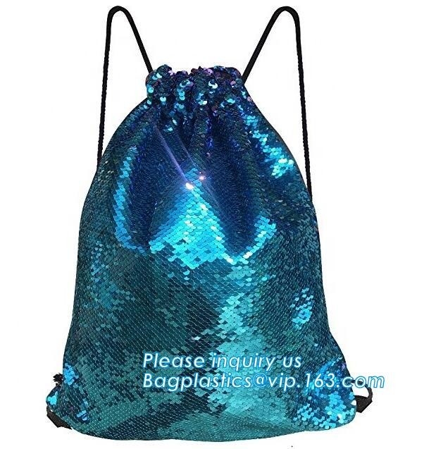 Наградной рюкзак строки сети сумки пляжа Drawstring сумки пляжа сетки, рюкзак школы волшебства блеска для bagplastics девочка-подростка