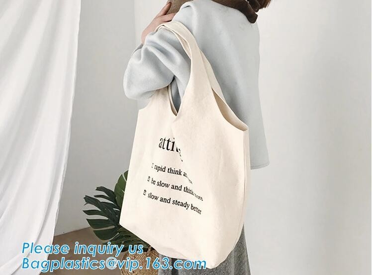 подгонянное продвижение сумки хлопка сумки tote холста хлопка повторно использует органические сумки tote оптовые, Tote хлопка сумки холста ручки