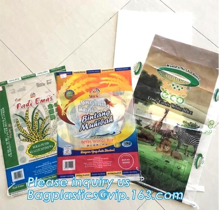 Изготовленная на заказ recyclable сумка упаковки еды бумаги kraft прокатанная сплетенная pp с печатанием логотипа, packagi удобрения мочевины 25kg 20kg