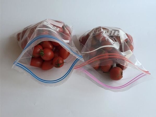Double zip seal packaging bag, Double sealed food storage custom printed plastic zip lock bag, Moisture Proof plastic go