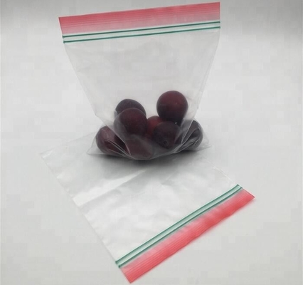 Double zip seal packaging bag, Double sealed food storage custom printed plastic zip lock bag, Moisture Proof plastic go
