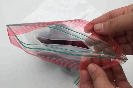 Double zip seal packaging bag, Double sealed food storage custom printed plastic zip lock bag, Moisture Proof plastic go
