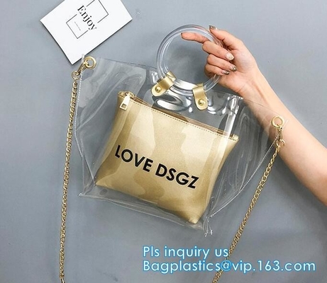 Purses PVC Vinyl Plastic Purse Bag Handbag Ladies, Summer pvc tote bag lady transparent PVC handbags, Shoulder Handbag H