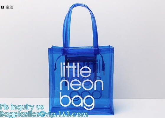 Eco friendly PVC zipper bag/pvc clear bag/PVC handle bag, Clear PVC handle bag, Clear plastic carrier bag, Superior qual