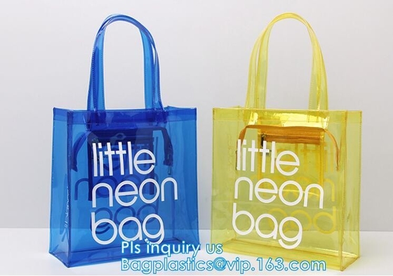 Eco friendly PVC zipper bag/pvc clear bag/PVC handle bag, Clear PVC handle bag, Clear plastic carrier bag, Superior qual