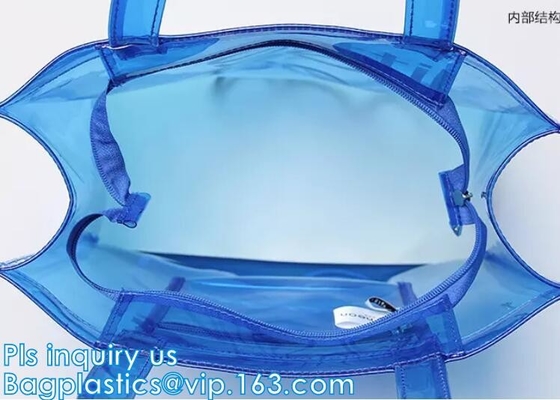 Eco friendly PVC zipper bag/pvc clear bag/PVC handle bag, Clear PVC handle bag, Clear plastic carrier bag, Superior qual