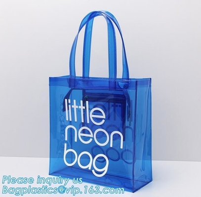 Eco friendly PVC zipper bag/pvc clear bag/PVC handle bag, Clear PVC handle bag, Clear plastic carrier bag, Superior qual