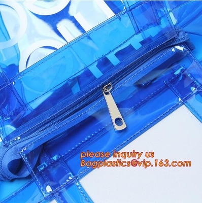 Eco friendly PVC zipper bag/pvc clear bag/PVC handle bag, Clear PVC handle bag, Clear plastic carrier bag, Superior qual