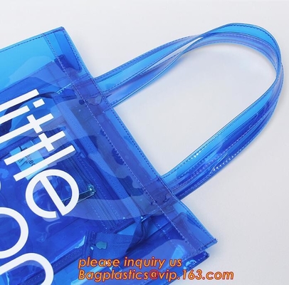 Eco friendly PVC zipper bag/pvc clear bag/PVC handle bag, Clear PVC handle bag, Clear plastic carrier bag, Superior qual