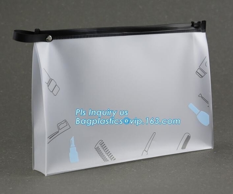 Eva Clear Vinyl Cosmetic Bag Slider Zipper Pencil Bag, Promotional Transparent Cosmetic PVC Bag Slider Zip Bags Clear Tr