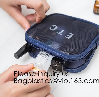 Men and Women Mesh Cosmetic Pouch Set Toiletry Bags See Through Travel Makeup Organizer,mesh cosmetic pouch nylon cosmet