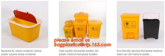 PP Medical Sharp Containers 5L Waste Container, Medical Sharps Square Sterile Container, Plastic medical disposal bin bo