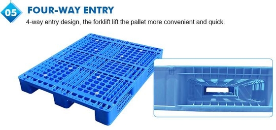 100% Virgin HDPE wear-resistant anti-slip stackable plastic pallet, China Manufacturer accept custom standard stacking p