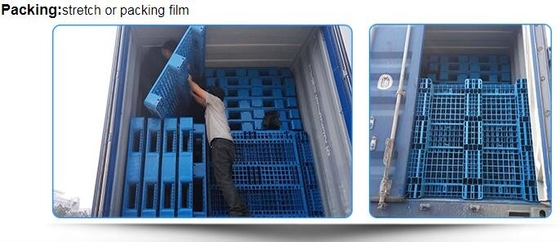 100% Virgin HDPE wear-resistant anti-slip stackable plastic pallet, China Manufacturer accept custom standard stacking p