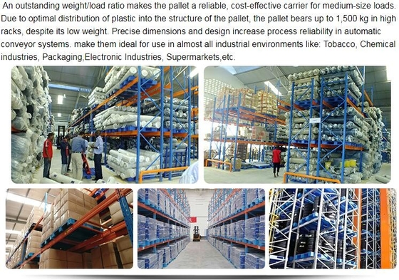 100% Virgin HDPE wear-resistant anti-slip stackable plastic pallet, China Manufacturer accept custom standard stacking p