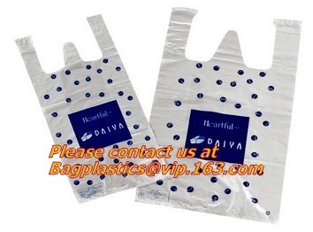 Eco Friendly Compostable Packaging 100% Biodegradable Corn Starch Shopping T-Shirt Bags For Carry Out