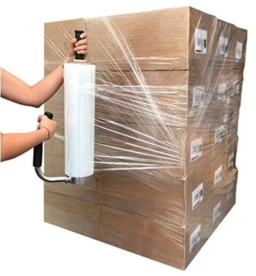Hand Bundling Stretch Film Extended Core Handle Stretch Film Wrap, Heavy Duty Shrink Wrap Roll Furniture, Moving, Box